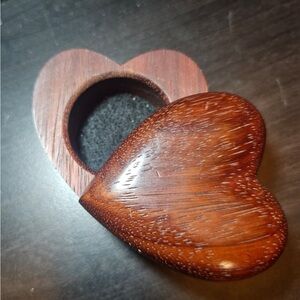 Heart-Shaped Koa Wooden Trinket Box